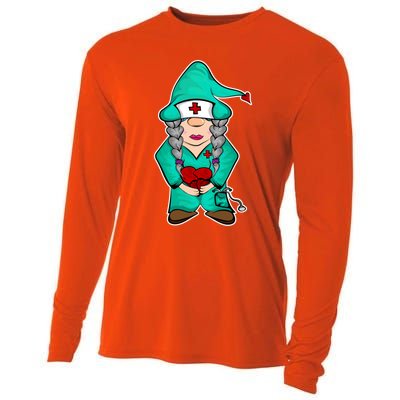 Cardiology Gnome Cute Cardiac Departt Medical Gnome Gift Cooling Performance Long Sleeve Crew