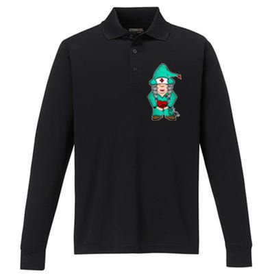 Cardiology Gnome Cute Cardiac Departt Medical Gnome Gift Performance Long Sleeve Polo