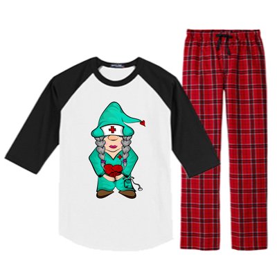 Cardiology Gnome Cute Cardiac Departt Medical Gnome Gift Raglan Sleeve Pajama Set