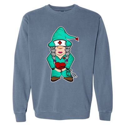 Cardiology Gnome Cute Cardiac Departt Medical Gnome Gift Garment-Dyed Sweatshirt