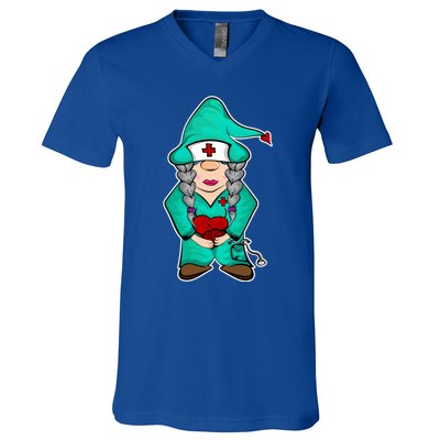 Cardiology Gnome Cute Cardiac Departt Medical Gnome Gift V-Neck T-Shirt