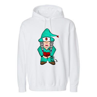 Cardiology Gnome Cute Cardiac Departt Medical Gnome Gift Garment-Dyed Fleece Hoodie