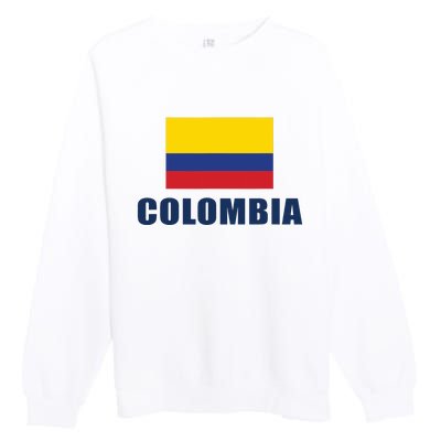 Colombia Gift Columbian Flag Pride Gift Premium Crewneck Sweatshirt