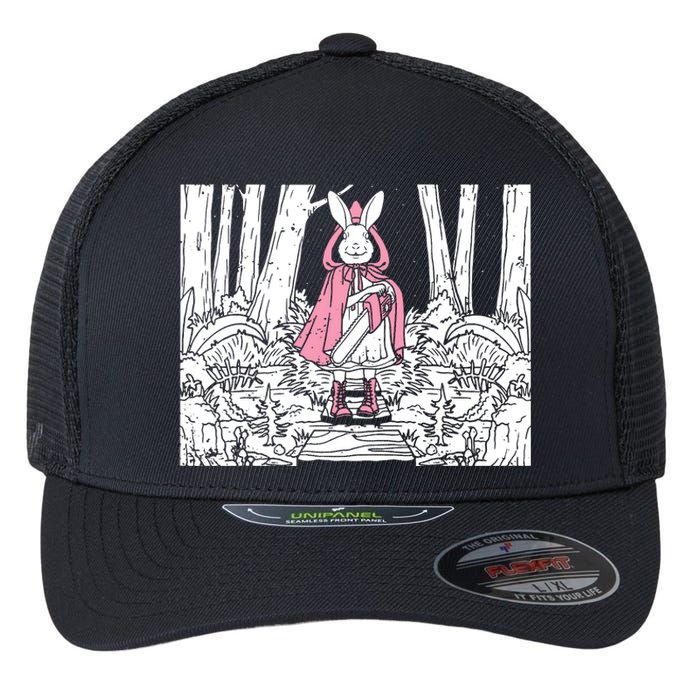 Creepy Gothic Chainsaw Bunny Goth Horror Darkness Flexfit Unipanel Trucker Cap