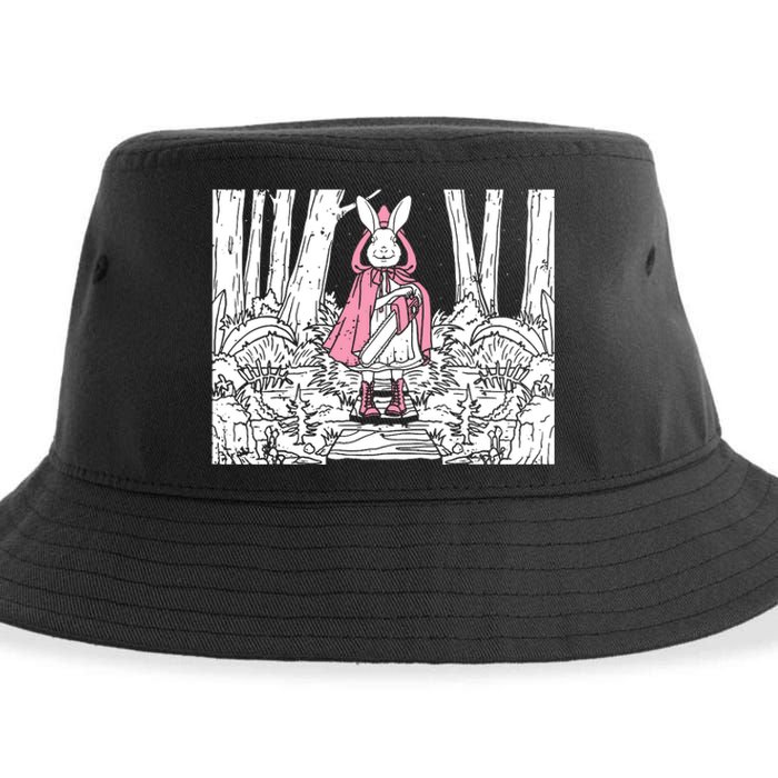 Creepy Gothic Chainsaw Bunny Goth Horror Darkness Sustainable Bucket Hat