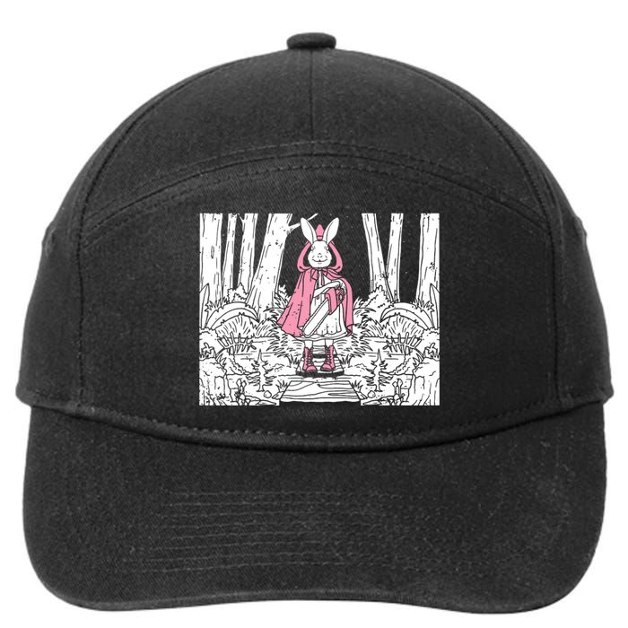 Creepy Gothic Chainsaw Bunny Goth Horror Darkness 7-Panel Snapback Hat