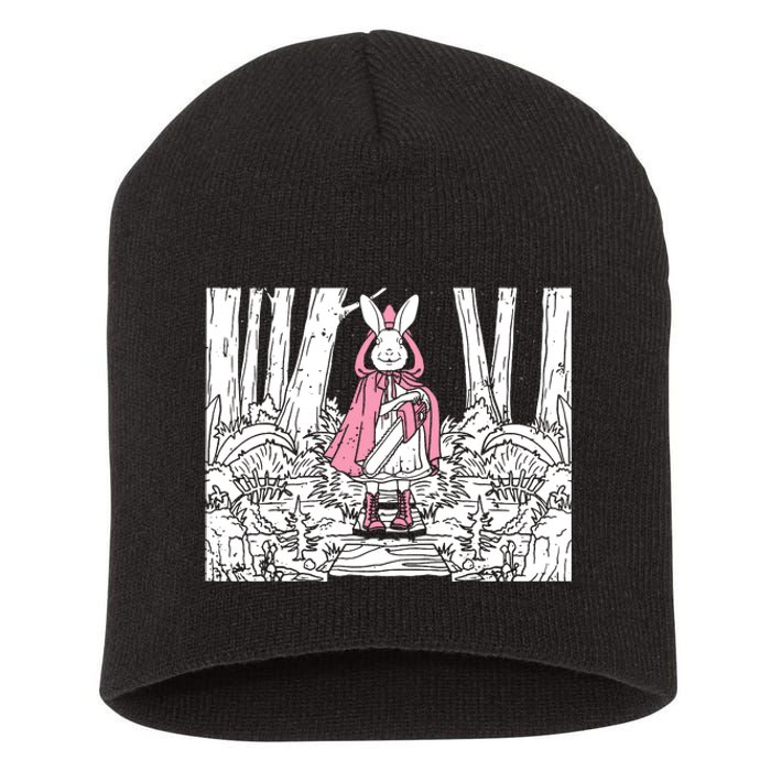 Creepy Gothic Chainsaw Bunny Goth Horror Darkness Short Acrylic Beanie