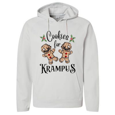 Creepy Gingerbread Cookies For Krampus Xmas Goth Holiday Performance Fleece Hoodie