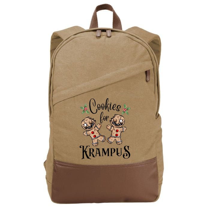 Creepy Gingerbread Cookies For Krampus Xmas Goth Holiday Cotton Canvas Backpack