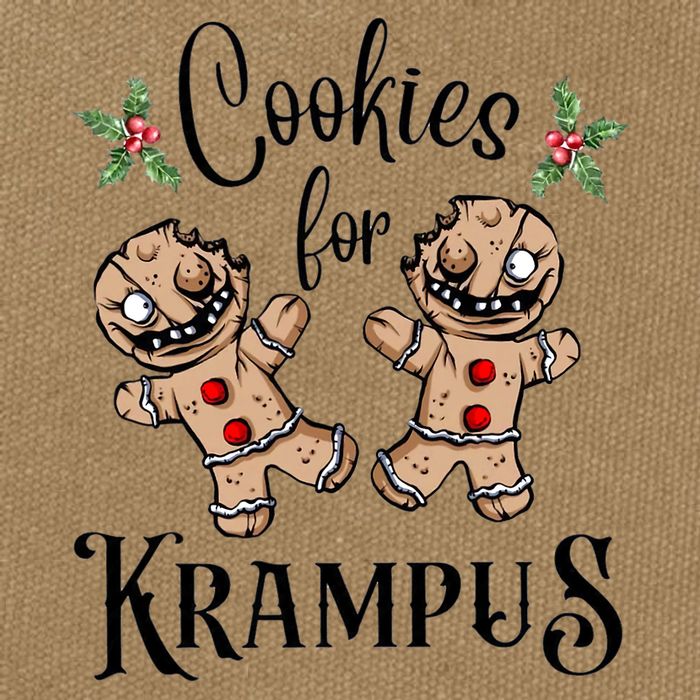 Creepy Gingerbread Cookies For Krampus Xmas Goth Holiday Cotton Canvas Backpack