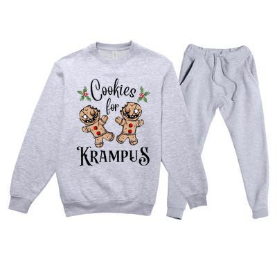 Creepy Gingerbread Cookies For Krampus Xmas Goth Holiday Premium Crewneck Sweatsuit Set