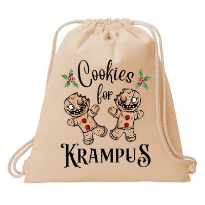 Creepy Gingerbread Cookies For Krampus Xmas Goth Holiday Drawstring Bag