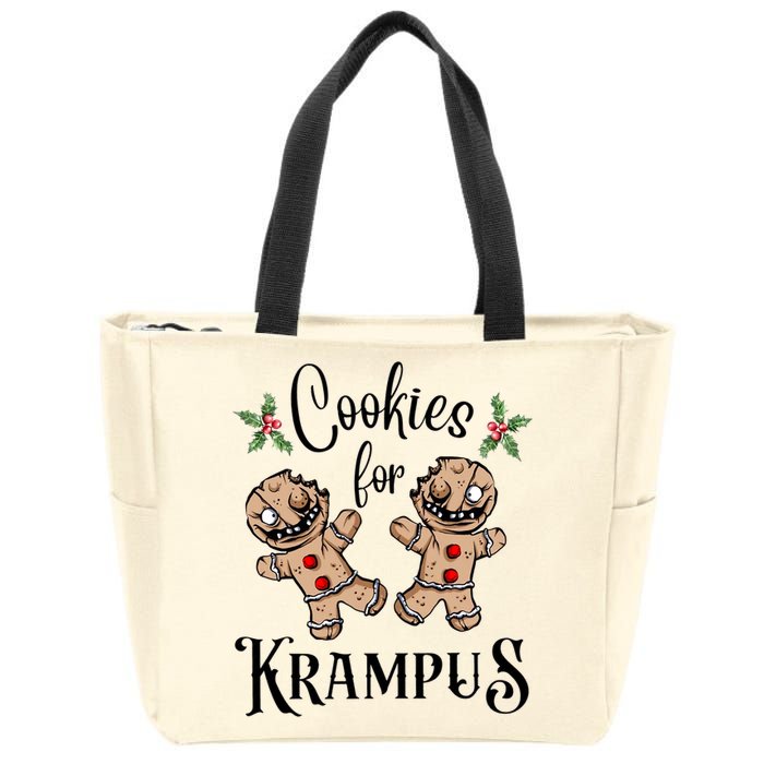 Creepy Gingerbread Cookies For Krampus Xmas Goth Holiday Zip Tote Bag