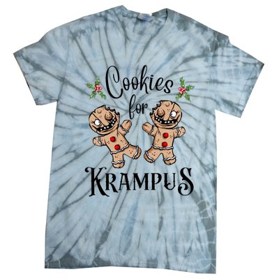 Creepy Gingerbread Cookies For Krampus Xmas Goth Holiday Tie-Dye T-Shirt