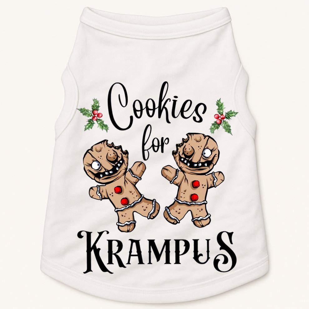 Creepy Gingerbread Cookies For Krampus Xmas Goth Holiday Doggie Tank