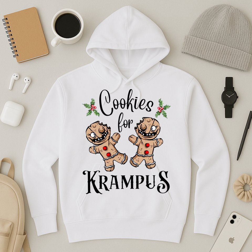 Creepy Gingerbread Cookies For Krampus Xmas Goth Holiday Hoodie
