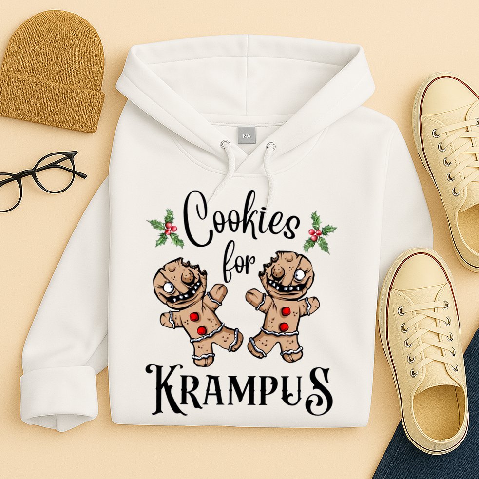 Creepy Gingerbread Cookies For Krampus Xmas Goth Holiday Hoodie