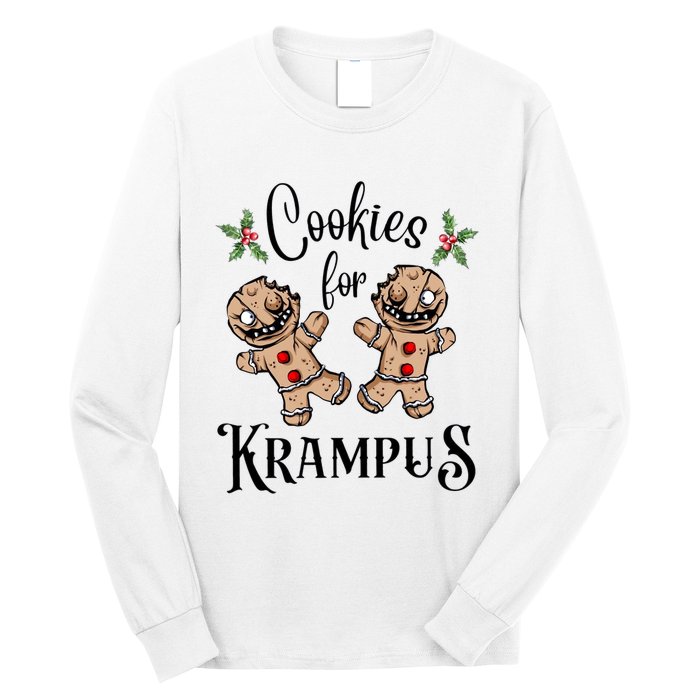 Creepy Gingerbread Cookies For Krampus Xmas Goth Holiday Long Sleeve Shirt