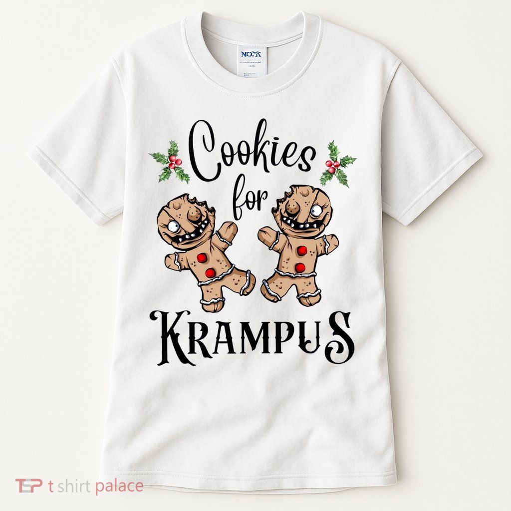 Creepy Gingerbread Cookies For Krampus Xmas Goth Holiday Tall T-Shirt