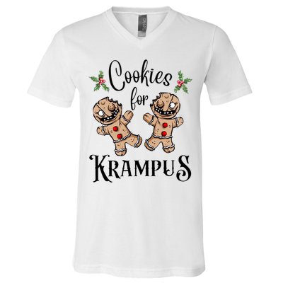 Creepy Gingerbread Cookies For Krampus Xmas Goth Holiday V-Neck T-Shirt
