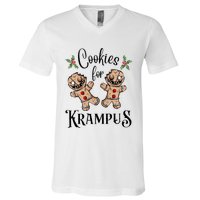 Creepy Gingerbread Cookies For Krampus Xmas Goth Holiday V-Neck T-Shirt