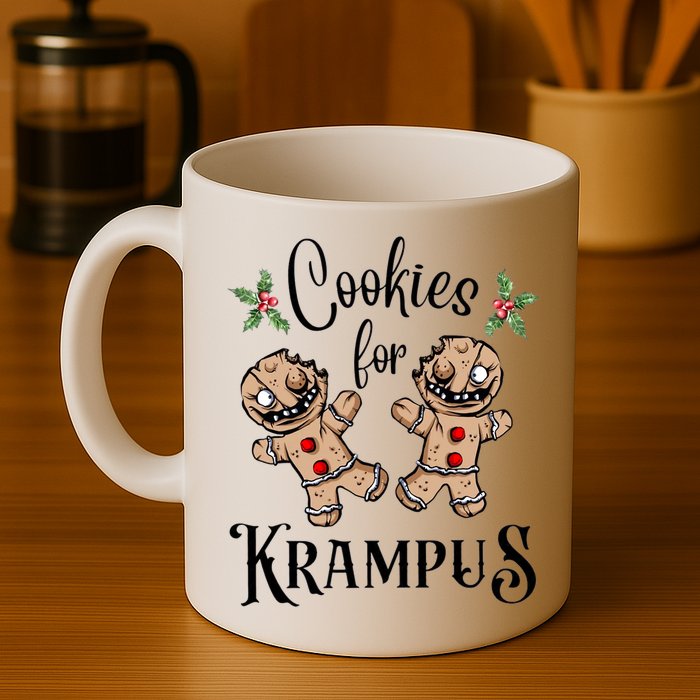 Creepy Gingerbread Cookies For Krampus Xmas Goth Holiday Mug