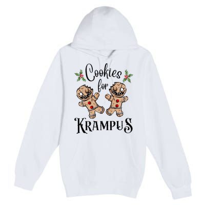 Creepy Gingerbread Cookies For Krampus Xmas Goth Holiday Premium Pullover Hoodie