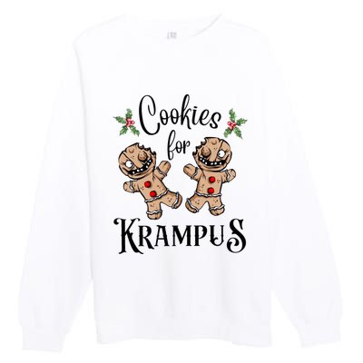 Creepy Gingerbread Cookies For Krampus Xmas Goth Holiday Premium Crewneck Sweatshirt