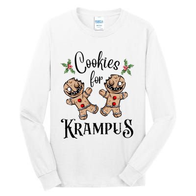 Creepy Gingerbread Cookies For Krampus Xmas Goth Holiday Tall Long Sleeve T-Shirt