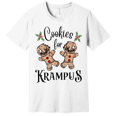 Creepy Gingerbread Cookies For Krampus Xmas Goth Holiday Premium T-Shirt