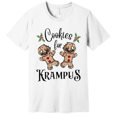 Creepy Gingerbread Cookies For Krampus Xmas Goth Holiday Premium T-Shirt