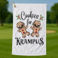 Creepy Gingerbread Cookies For Krampus Xmas Goth Holiday Golf Towel