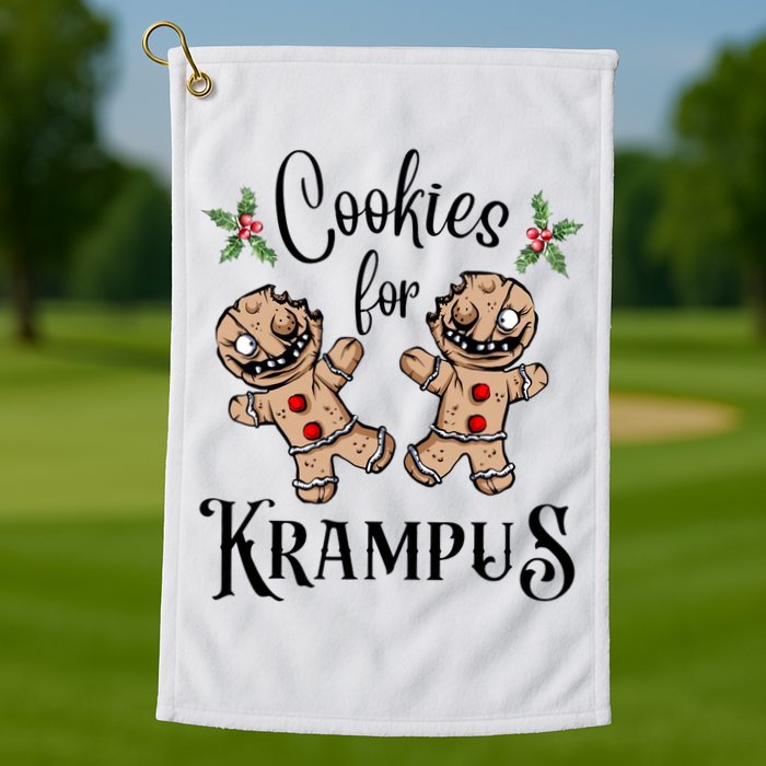 Creepy Gingerbread Cookies For Krampus Xmas Goth Holiday Golf Towel