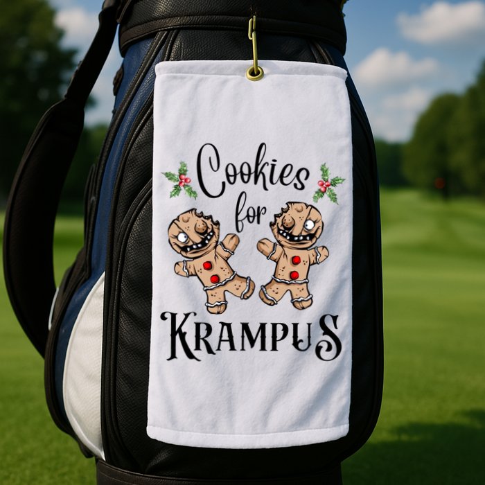 Creepy Gingerbread Cookies For Krampus Xmas Goth Holiday Golf Towel