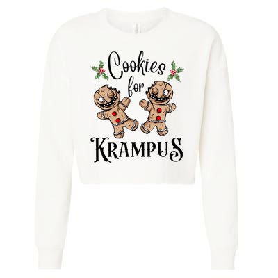 Creepy Gingerbread Cookies For Krampus Xmas Goth Holiday Cropped Pullover Crew