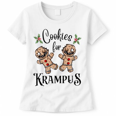 Creepy Gingerbread Cookies For Krampus Xmas Goth Holiday Womens T-Shirt