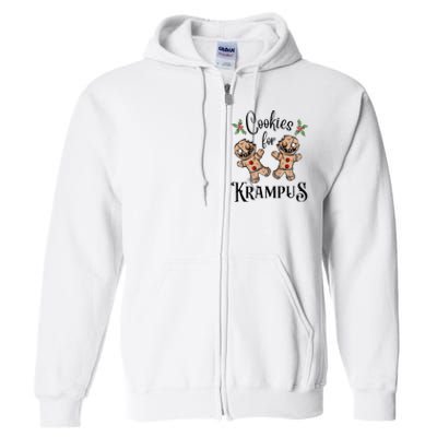 Creepy Gingerbread Cookies For Krampus Xmas Goth Holiday Full Zip Hoodie