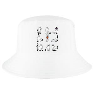 Cute Ghost Cat Funny Halloween Outfit Costumes Black Cat Cool Comfort Performance Bucket Hat