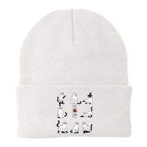 Cute Ghost Cat Funny Halloween Outfit Costumes Black Cat Knit Cap Winter Beanie