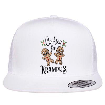 Creepy Gingerbread Cookies For Krampus Xmas Goth Holiday Flat Bill Trucker Hat