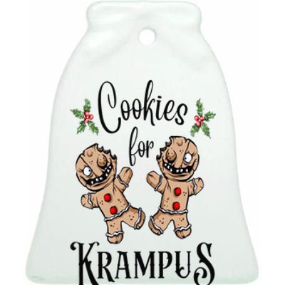 Creepy Gingerbread Cookies For Krampus Xmas Goth Holiday Ceramic Bell Ornament