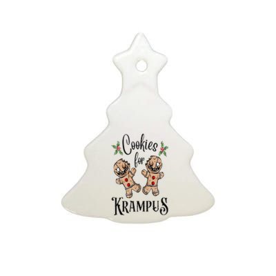 Creepy Gingerbread Cookies For Krampus Xmas Goth Holiday Ceramic Tree Ornament