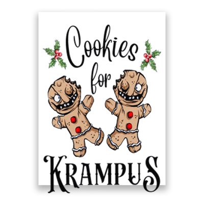 Creepy Gingerbread Cookies For Krampus Xmas Goth Holiday Poster