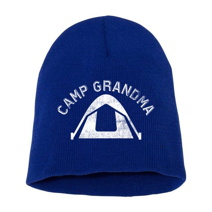 Camp Grandma Cousin Camping Gift Short Acrylic Beanie