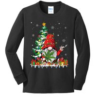 Cute Gnome Christmas Lights Funny Xmas Cannabis Marijuana Kids Long Sleeve Shirt