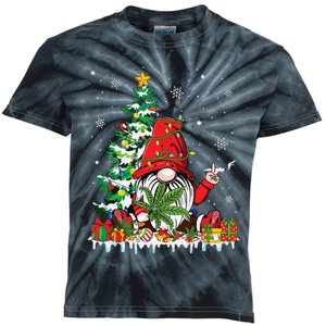 Cute Gnome Christmas Lights Funny Xmas Cannabis Marijuana Kids Tie-Dye T-Shirt