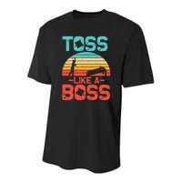 Cornhole Gift Cool Cornhole Toss Like A Boss Youth Performance Sprint T-Shirt