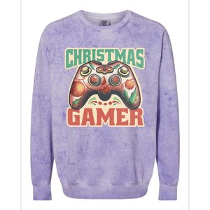 Christmas Gamer Colorblast Crewneck Sweatshirt