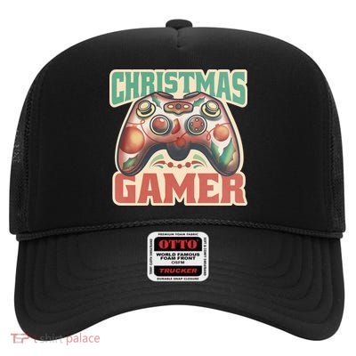 Christmas Gamer High Crown Mesh Back Trucker Hat
