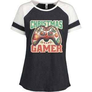 Christmas Gamer Enza Ladies Jersey Colorblock Tee